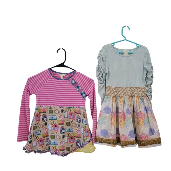 Matilda Jane Other - Matilda Jane Lot of 2 Size 8 Dress Girls Long Sleeve Floral Polka Dot Boho